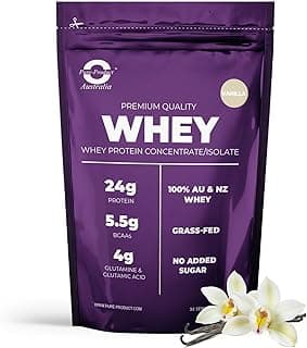 Pure Product Australia - Whey Protein Concentrate & Isolate - 100% Premium Grass Fed AU & NZ Whey - Protein per Serve…